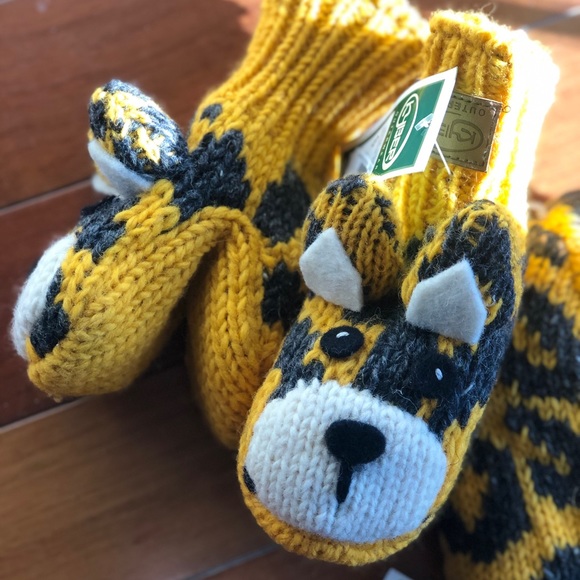 NWT!  Kyber Outerwear Wool Hat/Mitten Leopard Set - Picture 5 of 12